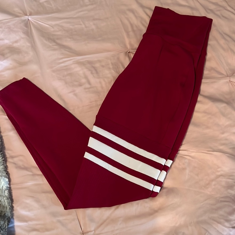Bombshell sportswear red thigh high leggings